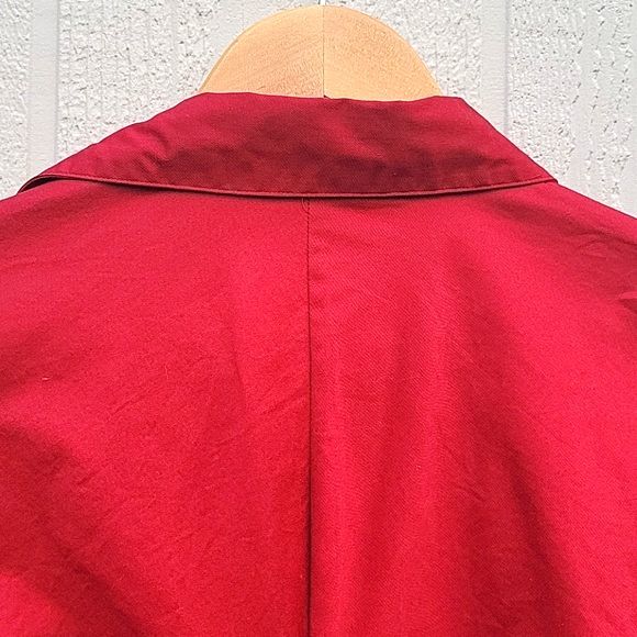 ALLISON MORGAN Red Long Sleeved Collared Button Up Shirt size S Ruching - Picture 9 of 11